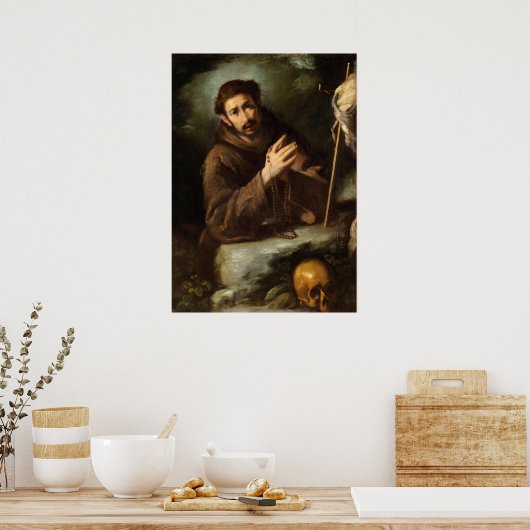 Saint Francis - Bernardo Strozzi Poster des Beaux- (Cuisine)