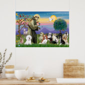 Saint Francis Blessing Ten Dogs Poster (Keuken)