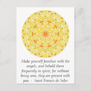 Saint Francis de Sales QUOTE over Angels Briefkaart