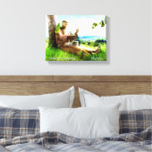 Saint Francis en de preaches van de vogels Canvas Afdruk (Insitu (Slaapkamer))