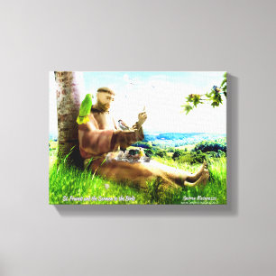 Saint Francis en de preaches van de vogels Canvas Afdruk