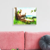 Saint Francis en de preaches van de vogels Canvas Afdruk (Insitu (Woonkamer))