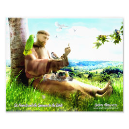 Saint Francis en de preaches van de vogels Foto Afdruk