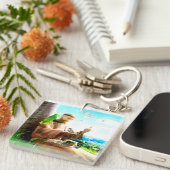 Saint Francis en de preaches van de vogels Sleutelhanger (Voorkant Rechts)