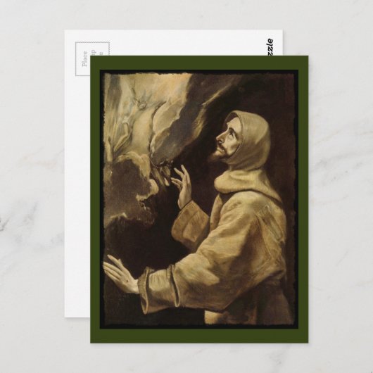 Saint Francis Eyes Toward Heaven Briefkaart (Voorkant / Achterkant)