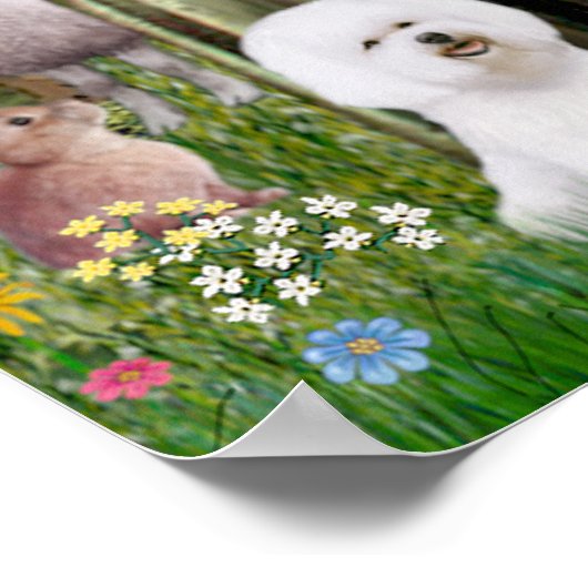 Saint Francis met 10 honden Poster (Hoek)