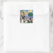 Saint Francis met 10 honden Vierkante Sticker (Tas)