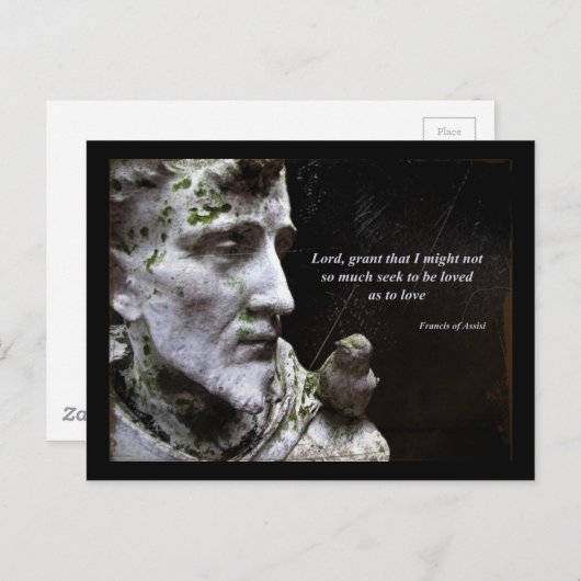 Saint Francis of Assisi en Bird Quote Briefkaart (Voorkant / Achterkant)