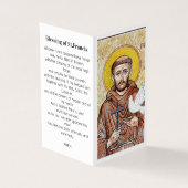 Saint Francis of Assisi Prayer Card  (Outside)