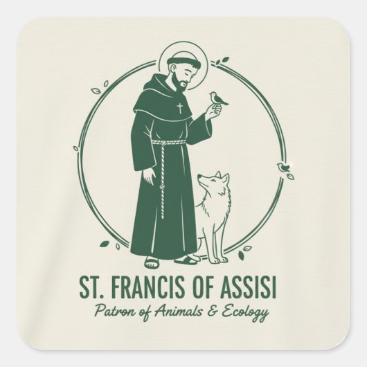 Saint Francis of Assisi Vierkante Sticker (Voorkant)