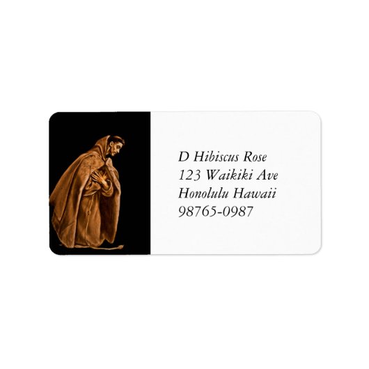 Saint Francis op Zijne Knees Etiket (Voorkant)