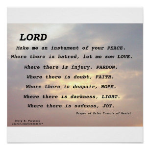 SAINT FRANCIS PRAYER GLOSSY POSTER PERFECT POSTER