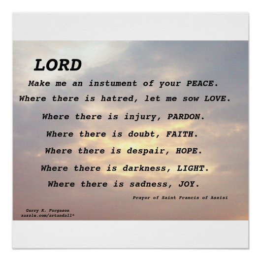 SAINT FRANCIS PRAYER GLOSSY POSTER PERFECT POSTER (Voorkant)