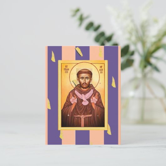 Saint Francis van Assisi Briefkaart (Staand voorkant)