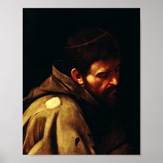Saint Francis van Assisi door Caravaggio Poster (Voorkant)