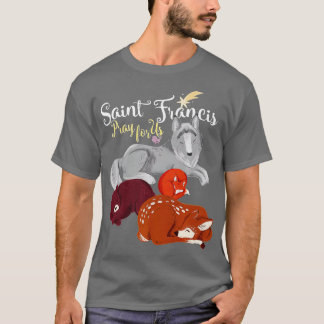 Saint Francis van Assisi Patron van Dieren Wolf An T-shirt