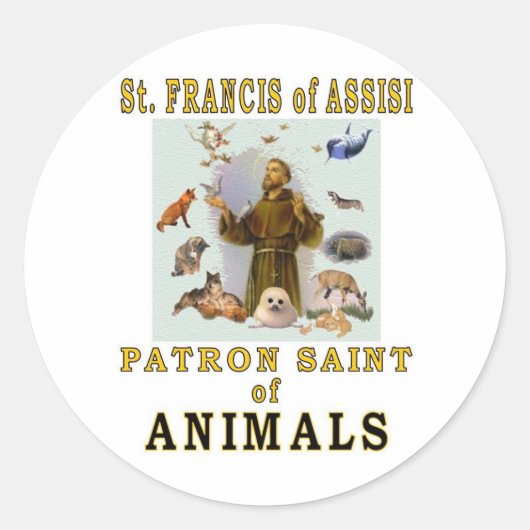SAINT-FRANCIS VAN ASSISI RONDE STICKER (Voorkant)