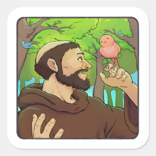 Saint Francis van Assisi Vierkante Sticker (Voorkant)