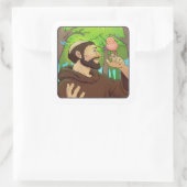 Saint Francis van Assisi Vierkante Sticker (Tas)