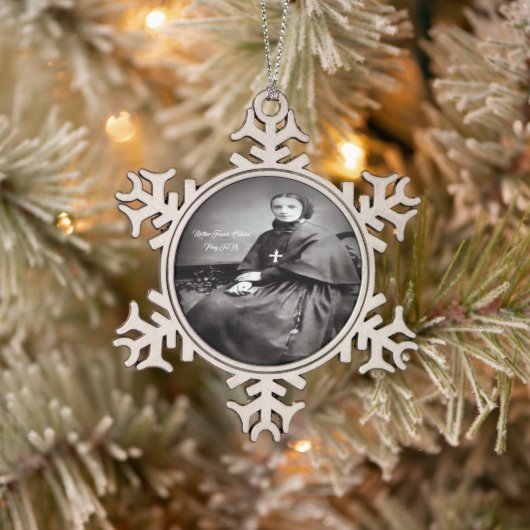 Saint Francis Xavier Cabrini Tin Sneeuwvlok Ornament (Boom)