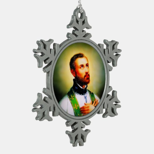 Saint Francis Xavier Tin Sneeuwvlok Ornament (Links)