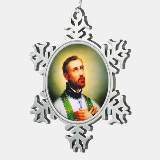Saint Francis Xavier Tin Sneeuwvlok Ornament (Rechts)