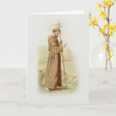 Saint François d'Assise Carte de voeux avec prière (Fleur jaune)