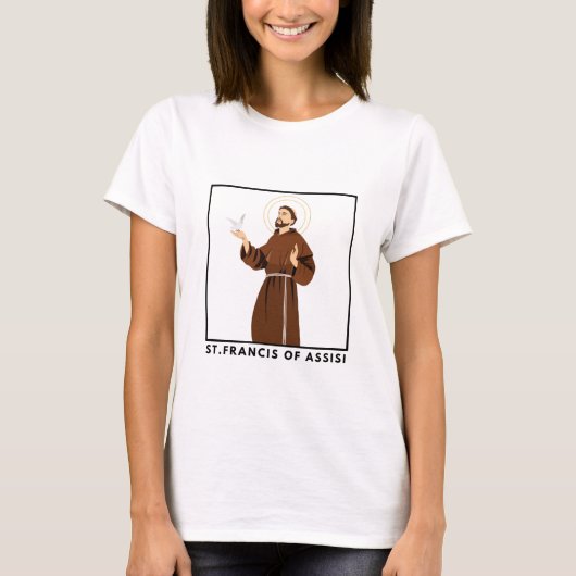 Saint François d'Assise T-shirt catholique pour fe (Devant)