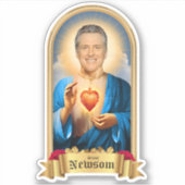 Saint Gavin Newsom Gebedskaars Sticker (Voorkant)