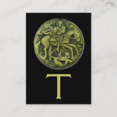 SAINT GEORGE AND DRAGON MEDALLION Monogram, zwart Visitekaartje (Achterkant)