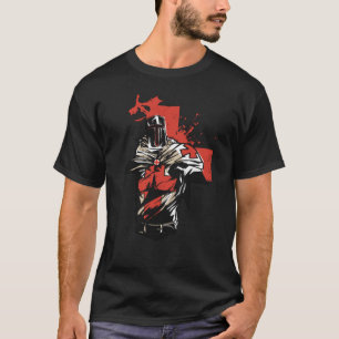 Saint George Christelijk Crusader Rode Kruis T-shirt
