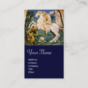 Saint George, Dragon en prinses Monogram blauw Visitekaartje