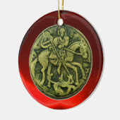 SAINT GEORGE, DRAGON/MADONNA EN KINDERMEDALLION KERAMISCH ORNAMENT (Links)