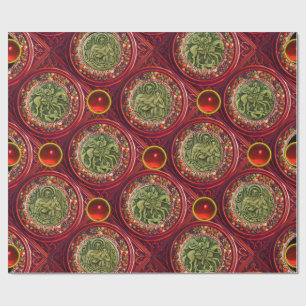 SAINT GEORGE, DRAGON /MADONNA EN KINDERrode Ruby Cadeaupapier