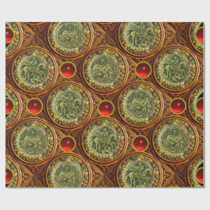 SAINT GEORGE, DRAGON /MADONNA EN KINDERrode Ruby Cadeaupapier