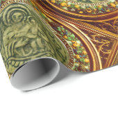 SAINT GEORGE, DRAGON /MADONNA EN KINDERrode Ruby Cadeaupapier (Rol Hoek)