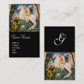 Saint George, Dragon, Princess Monogram Black Pear Visitekaartje (Voorkant / Achterkant)