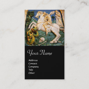 Saint George, Dragon, Princess Monogram Black Pear Visitekaartje
