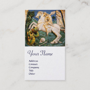 Saint George, Dragon, Princess Monogram White Pear Visitekaartje