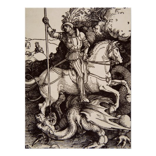 Saint George en de draak - Durer Perfect Poster (Voorkant)