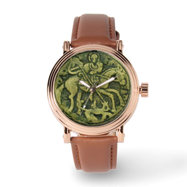 SAINT GEORGE EN DRAGON MEDALLION HORLOGE (Voorkant)