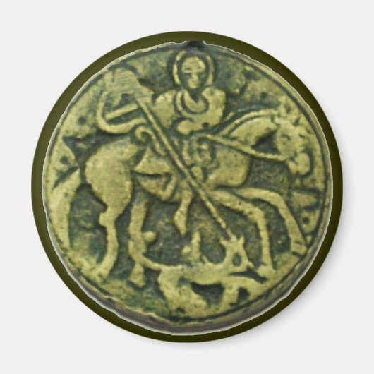 SAINT GEORGE EN DRAGON MEDALLION MAGNEET (Voorkant)