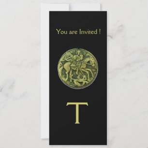 SAINT GEORGE EN DRAGON MEDALLION MONOGRAM, zwart Kaart