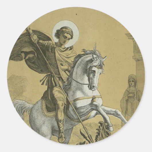 Saint George Patron van Engeland Ronde Sticker (Voorkant)