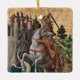 Saint George Slay Dragon Carlo Crivelli Paintin Keramisch Ornament