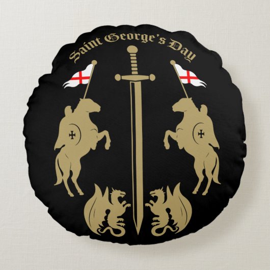 Saint George's Day Rond Kussen (Voorkant)