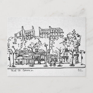 Saint-Germain-des-Pres Parijs, Frankrijk Briefkaart