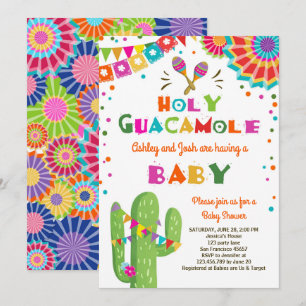 Saint Guacamole Fiesta Baby shower invitation mexi