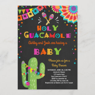 Saint Guacamole Fiesta Baby shower invitation mexi