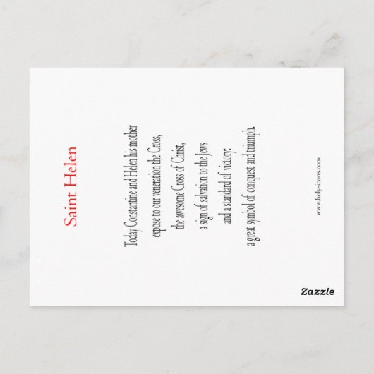 Saint Helen Prayer Card Briefkaart (Achterkant)